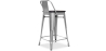 Buy Bistrot Metalix stool wooden and small backrest - 60cm Steel 59117 home delivery