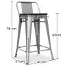 Buy Industrial Design Bar Stool with Backrest - Wood & Steel - 60 cm - Metalix Industriel 59117 at MyFaktory