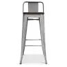 Buy Industrial Design Bar Stool with Backrest - Wood & Steel - 76cm - Metalix Pastel orange 59118 - in the EU