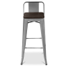Buy Wooden Bistrot Metalix stool with small backrest - 76 cm Red 59118 - prices