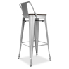 Buy Wooden Bistrot Metalix stool with small backrest - 76 cm Green 59118 at MyFaktory