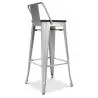 Buy Industrial Design Bar Stool with Backrest - Wood & Steel - 76cm - Metalix Pastel orange 59118 in the Europe