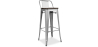 Buy Industrial Design Bar Stool with Backrest - Wood & Steel - 76cm - Metalix Pastel pink 59118 in the Europe