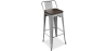 Buy Industrial Design Bar Stool with Backrest - Wood & Steel - 76cm - Metalix Pastel pink 59118 home delivery
