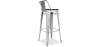 Buy Industrial Design Bar Stool with Backrest - Wood & Steel - 76cm - Metalix Pastel pink 59118 - in the EU