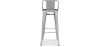 Buy Industrial Design Bar Stool with Backrest - Wood & Steel - 76cm - Metalix Pastel pink 59118 - prices