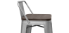 Buy Industrial Design Bar Stool with Backrest - Wood & Steel - 76cm - Metalix Pastel pink 59118 at MyFaktory