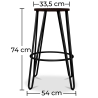 Buy Hairpin Stool - 74cm - Dark wood and metal Black 58321 with a guarantee