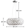 Buy Crystal Pendant Lamp 50cm  Transparent 53529 - in the EU