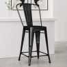 Buy Bistrot Metalix square bar stool with backrest - 60cm Grey blue 58410 - prices