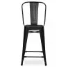Buy Bistrot Metalix square bar stool with backrest - 60cm Pastel yellow 58410 at MyFaktory
