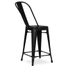 Buy Bistrot Metalix square bar stool with backrest - 60cm Grey blue 58410 - prices