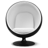 Buy Ballon Chair - Black Shell and White Interior - Faux Leather White 19540 - in the EU