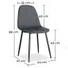 Buy Upholstered fabric dining chair - Fara Grey 59158 home delivery