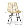 Buy Synthetic wicker dining chair - Valery Natural wood 59254 - in the EU
