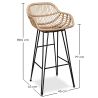 Buy Synthetic wicker bar stool - Magony Dark Brown 59256 - prices