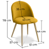Buy Dining Chair - Upholstered in Fabric - Scandinavian Style -Bennett  Yellow 59261 in the Europe