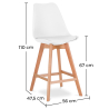 Buy Premium Brielle Scandinavian design bar stool with cushion - Wood White 59278 in the Europe