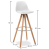 Buy Muriel Scandinavian design Bar stool with cushion - Wood Dark grey 59279 in the Europe
