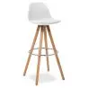 Buy Muriel Scandinavian design Bar stool with cushion - Wood Dark grey 59279 - in the EU