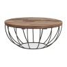 Buy Lisi industrial round coffee table - Wood and metal Natural wood 59283 - in the EU