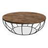 Buy Lisi industrial round coffee table - Wood and metal Natural wood 59283 - prices