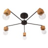 Buy Bell 5 bulbs ceiling lamp - Wood and metal Black 59296 in the Europe