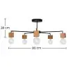Buy Bell 5 bulbs ceiling lamp - Wood and metal Black 59296 - in the EU