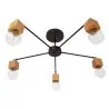 Buy Bell 5 bulbs ceiling lamp - Wood and metal Black 59296 - in the EU