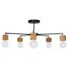 Buy Bell 5 bulbs ceiling lamp - Wood and metal Black 59296 in the Europe