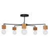 Buy Bell 5 bulbs ceiling lamp - Wood and metal Black 59296 at MyFaktory