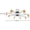 Buy Bell 8 bulbs ceiling lamp - Wood and metal Black 59295 with a guarantee