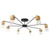 Buy Bell 8 bulbs ceiling lamp - Wood and metal Black 59295 - in the EU
