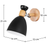 Buy Jors Scandinavian style wall lamp - Metal and wood Black 59294 home delivery