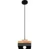 Buy Edda Scandinavian pendant lamp - Wood and metal Black 59308 - in the EU