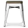 Buy Industrial Design Stool - Wood & Steel - 45cm - Metalix Pastel orange 58350 - in the EU