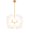 Buy Jacobella 18 bulbs suspension lamp - Metal and glass White 59344 - prices