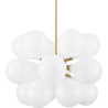 Buy Jacobella 18 bulbs suspension lamp - Metal and glass White 59344 at MyFaktory