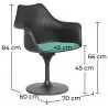 Buy Dining Chair with Armrests - Black Swivel Chair - Tulipa Turquoise 59260 in the Europe