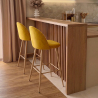 Buy Fabric Upholstered Stool - Scandinavian Design - 76cm - Bennett Yellow 59356 - prices