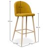 Buy Fabric Upholstered Stool - Scandinavian Design - 76cm - Bennett Yellow 59356 home delivery