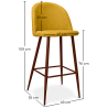 Buy Fabric Upholstered Stool - Scandinavian Design - 76cm - Bennett Yellow 59357 at MyFaktory