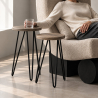 Buy X2 industrial auxiliary tables with hairpin legs - Wood and metal - Undel Natural wood 59463 - prices