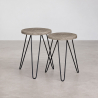 Buy X2 industrial auxiliary tables with hairpin legs - Wood and metal - Undel Natural wood 59463 - in the EU