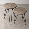 Buy X2 industrial auxiliary tables with hairpin legs - Wood and metal - Undel Natural wood 59463 at MyFaktory