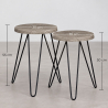 Buy X2 industrial auxiliary tables with hairpin legs - Wood and metal - Undel Natural wood 59463 home delivery