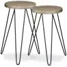 Buy X2 industrial auxiliary tables with Hairpin legs - Wood and metal Grey 59463 - in the EU