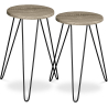 Buy X2 industrial auxiliary tables with Hairpin legs - Wood and metal Grey 59463 - prices