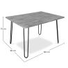 Buy Dining table style Hairpin legs Hanna Industrial 120x90 -- Wood and metal  Grey 59464 with a guarantee