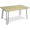 Buy 150x90 Holly Industrial dining table with Hairpin legs - Wood and metal Natural wood 59465 in the Europe